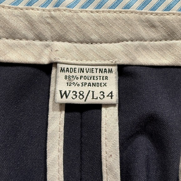 FootJoy Pants Mens 38x34 Blue Chino Golf Stretch Lightweight FJ Logo Straight - Picture 10 of 14